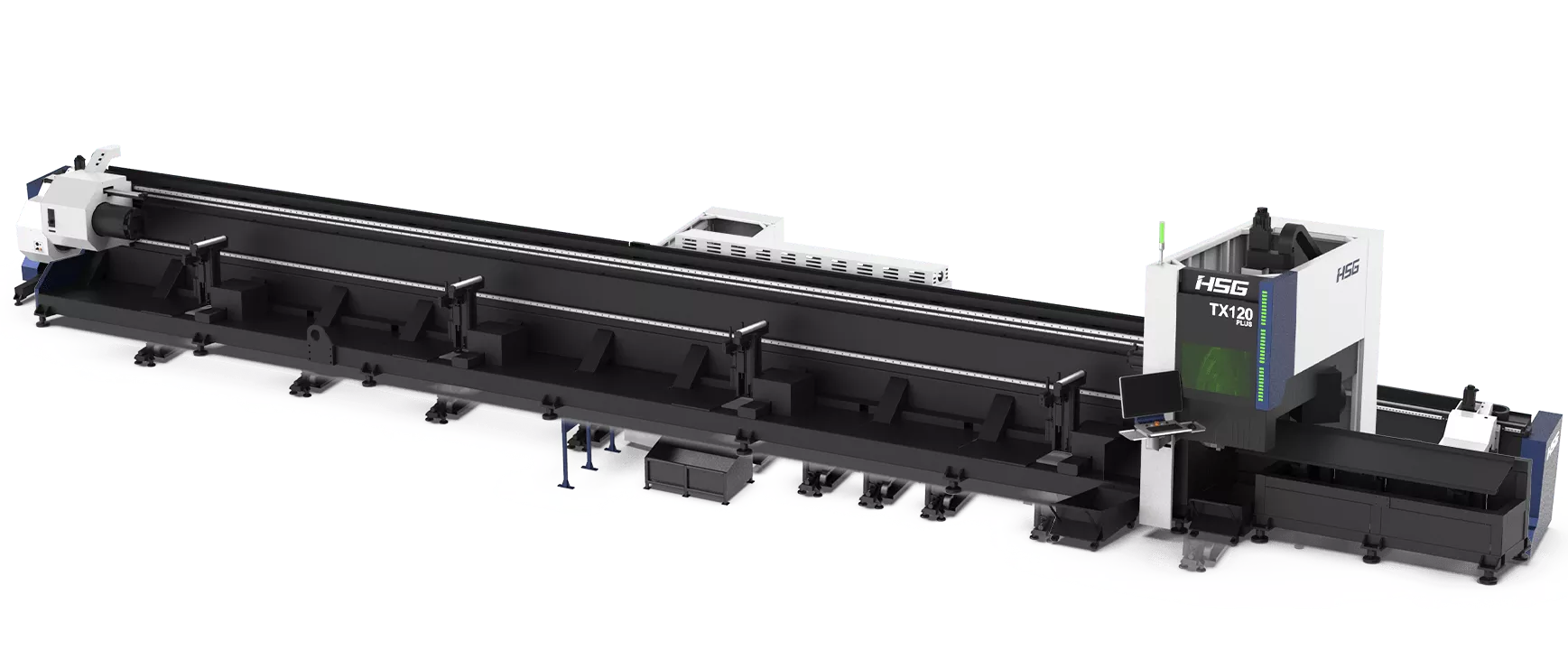 HSG Double-chucks Tube Fiber Laser Cutting Machine